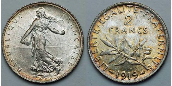 2 Franc French Third Republic (1870-1940)  Silver 