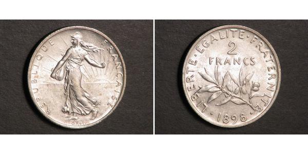 2 Franc French Third Republic (1870-1940)  Silver 