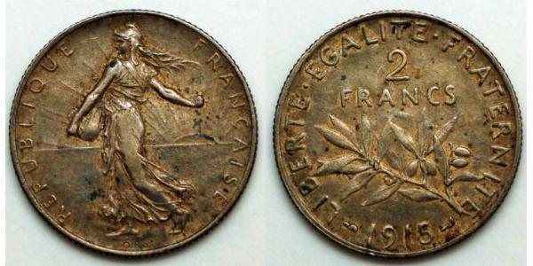 2 Franc French Third Republic (1870-1940)  Silver 