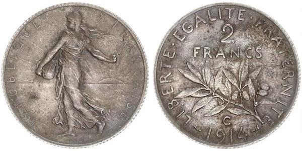 2 Franc French Third Republic (1870-1940)  Silver 