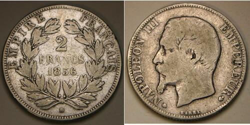 2 Franc Second French Empire (1852-1870) Silver Napoleon III (1808-1873)