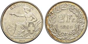 2 Franc Switzerland Silver 