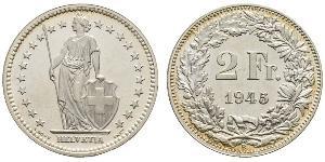 2 Franc Switzerland Silver 