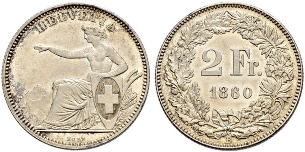 2 Franc Switzerland Silver 