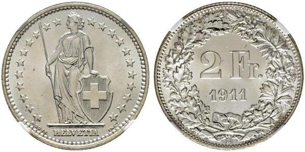 2 Franc Switzerland Silver 