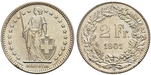 2 Franc Switzerland Silver 