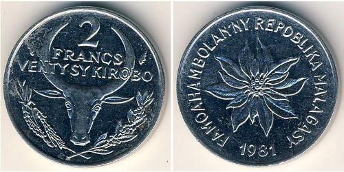 2 Franc Madagaskar Stahl 