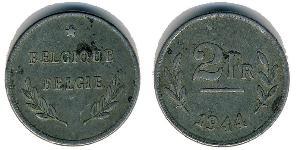 2 Franc Belgique Zinc 