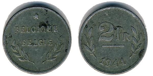 2 Franc Belgique Zinc 