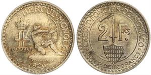 2 Franc Principato di Monaco  Luigi II di Monaco (1870-1949)