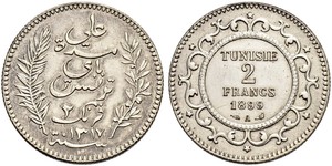 2 Franc Tunisia 銀 