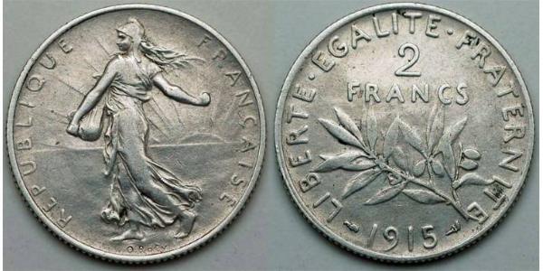 2 Franc 法兰西第三共和国 (1870 - 1940) 銀 