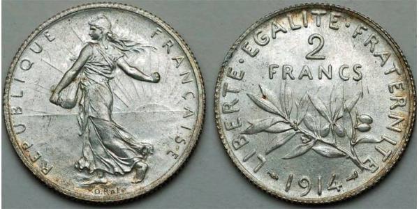 2 Franc 法兰西第三共和国 (1870 - 1940) 銀 