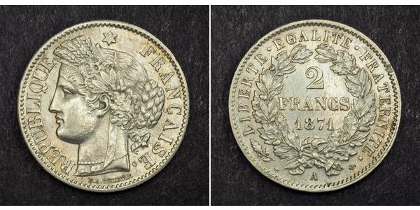 2 Franc 法蘭西第二共和國 (1848 - 1852) 銀 