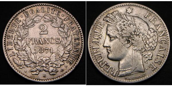 2 Franc 法蘭西第二共和國 (1848 - 1852) 銀 