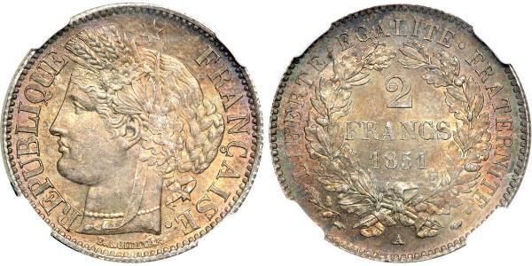 2 Franc 法蘭西第二共和國 (1848 - 1852) 銀 