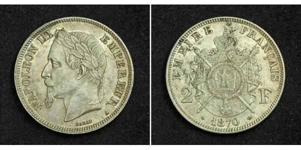 2 Franc 法蘭西第二帝國 (1852 - 1870) 銀 拿破仑三世