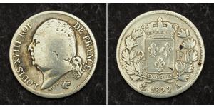 2 Franc 波旁复辟 銀 路易十八 (1755 - 1824)