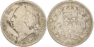 2 Franc 波旁复辟 銀 路易十八 (1755 - 1824)