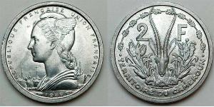 2 Franc French West Africa (1895-1958) 铝 