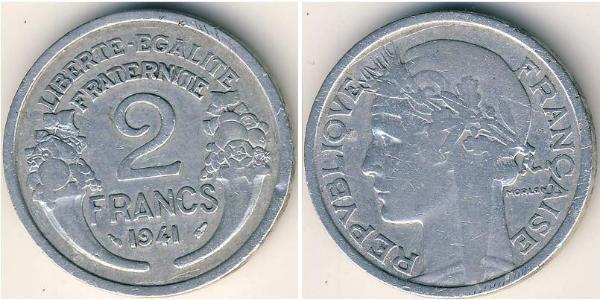 2 Franc 維希法國 (1940 - 1944) 铝 