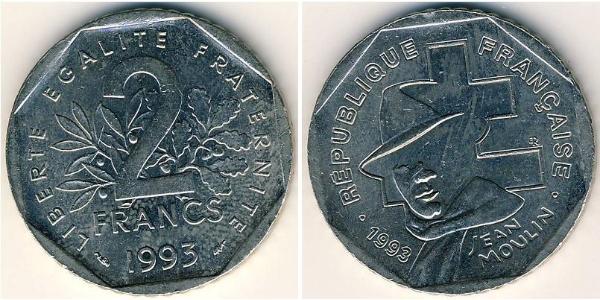 2 Franc 法蘭西第五共和國 镍 