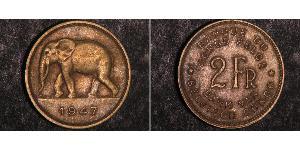 2 Franc 比屬剛果 (1908 - 1960) 黃銅 