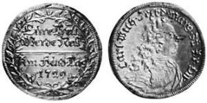 2 Groschen Principado de Ansbach (1398–1792) Plata Charles William Frederick, Margrave of Brandenburg-Ansbach (1712 – 1757)