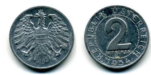 2 Grosh Allied-occupied Austria (1945-1955) / Republic of Austria (1955 - ) Aluminium 