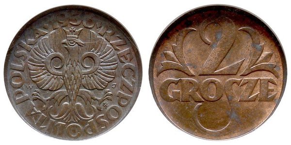 2 Grosh Segunda República Polaca (1918 - 1939) / Polonia Cobre 