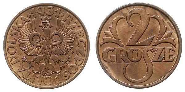 2 Grosh Segunda República Polaca (1918 - 1939) / Polonia Cobre 