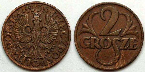 2 Grosh Poland / Second Polish Republic (1918 - 1939) Copper 