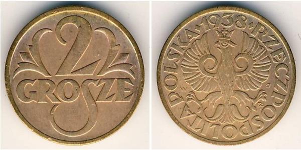 2 Grosh Poland / Second Polish Republic (1918 - 1939) Copper 