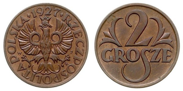 2 Grosh Zweite Polnische Republik (1918 - 1939) / Polen Kupfer 