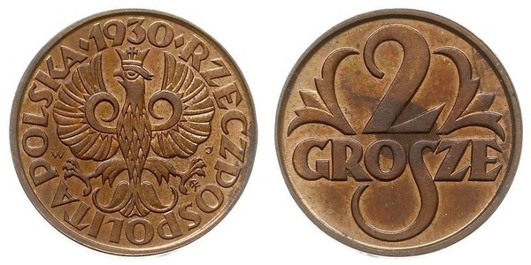 2 Grosh Seconda Repubblica Polacca (1918 - 1939) / Polonia Rame 