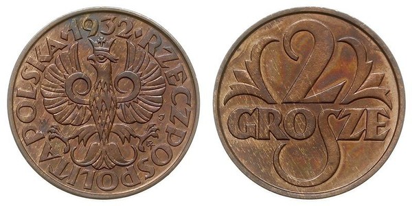 2 Grosh Seconda Repubblica Polacca (1918 - 1939) / Polonia Rame 