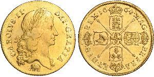 2 Guinea Königreich England (927-1649,1660-1707) Gold Karl II (1630-1685)