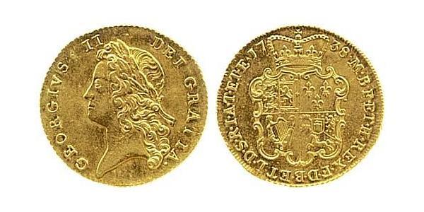 2 Guinea 大不列顛王國 (1707 - 1800) 金 乔治二世 (大不列颠) (1683 - 1760)