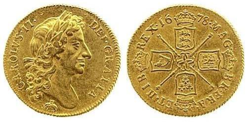 2 Guinea 英格兰王国 金 查理二世 (英格兰) (1630 - 1685)