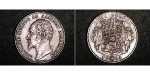 2 Gulden Duché de Saxe-Meiningen (1680 - 1918) Argent Bernard II de Saxe-Meiningen