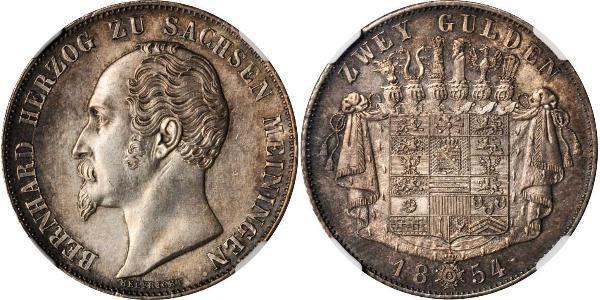 2 Gulden Duché de Saxe-Meiningen (1680 - 1918) Argent Bernard II de Saxe-Meiningen