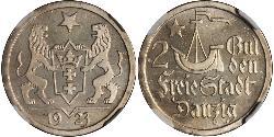 2 Gulden Gdansk (1920-1939) Argent 