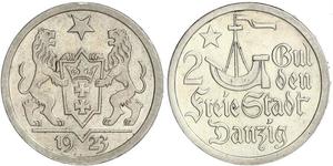 2 Gulden Gdansk (1920-1939) Argent 