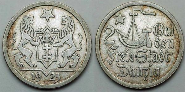 2 Gulden Gdansk (1920-1939) Argent 