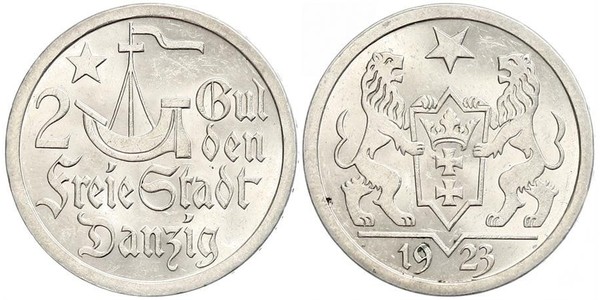 2 Gulden Gdansk (1920-1939) Argent 