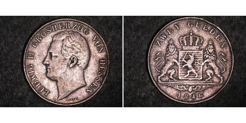 2 Gulden Grand-duché de Hesse (1806 - 1918) Argent Louis II de Hesse