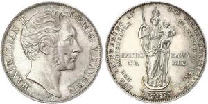 2 Gulden Royaume de Bavière (1806 - 1918) Argent Maximilien II de Bavière(1811 - 1864)