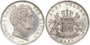 2 Gulden Royaume de Bavière (1806 - 1918) Argent Louis Ier de Bavière(1786 – 1868)