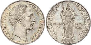 2 Gulden Royaume de Bavière (1806 - 1918) Argent Maximilien II de Bavière(1811 - 1864)