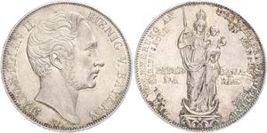 2 Gulden Royaume de Bavière (1806 - 1918) Argent Maximilien II de Bavière(1811 - 1864)